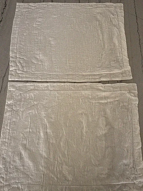 2 Pottery Barn Standard Pillow Shams White Cotton Acrylic