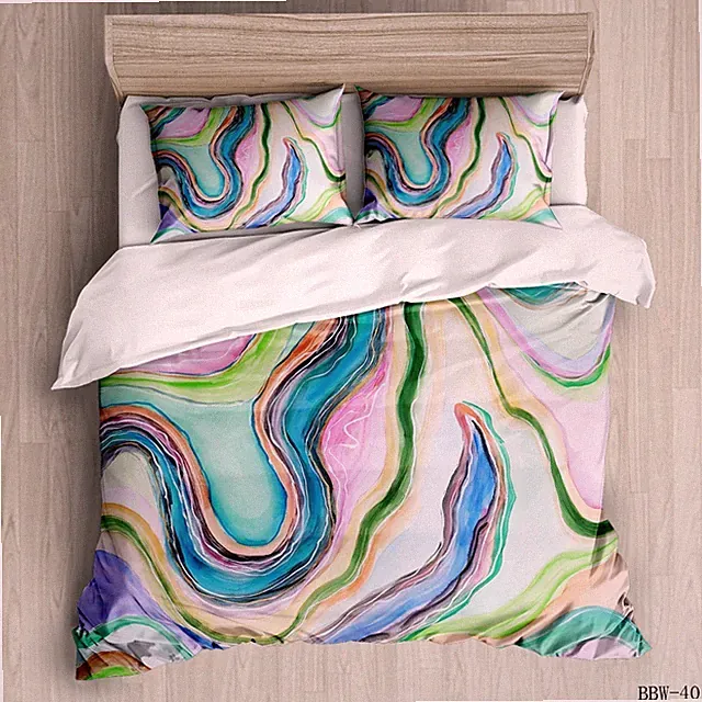 3D Abstract Acrylic Liquid Pattern Quilt Cover Set Bedding Sets Pillowcases