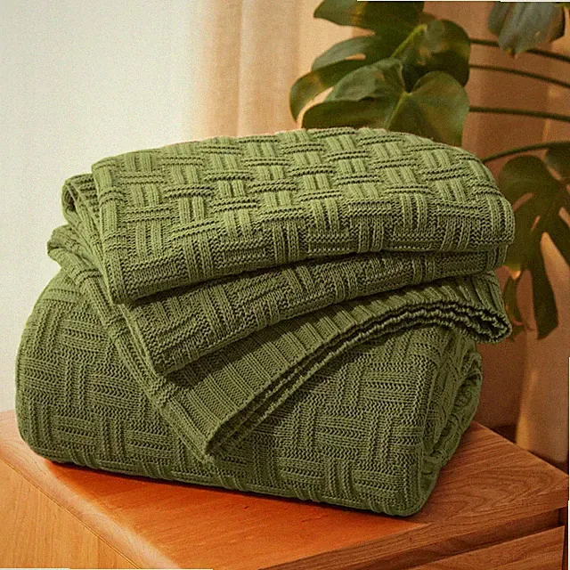 50x60 Throw Blanket, Soft Cozy Acrylic Throw Blanket, Cable Knit Throw Blanke...