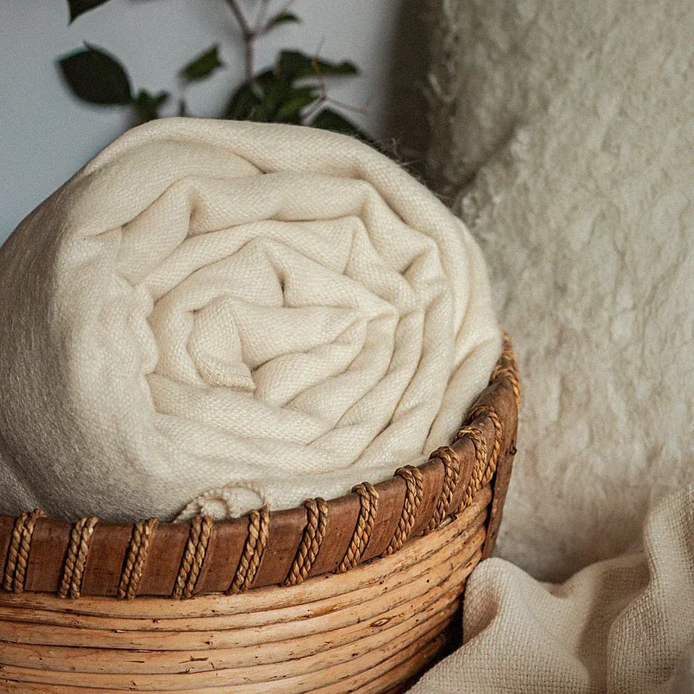 ALPACA WOOL BLANKET THROW LARGE QUEEN 94 x 71 SOFT & COZY GREY HANDMADE ECUADOR