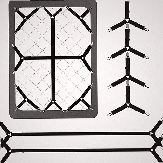 Bed Sheet Straps,6 PCS Secure and Fitted Sheet Straps for Full Size Bed,Adjustab