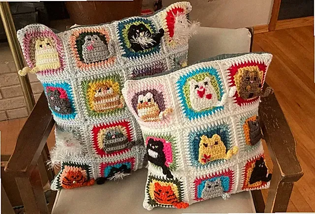 CAT Pillowcase Handmade 20" FREE SHIP White Border See pics