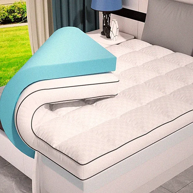 Dual Layer 4 Inch Memory Foam Mattress Topper King Size, 2 Inch Cooling Gel Memo