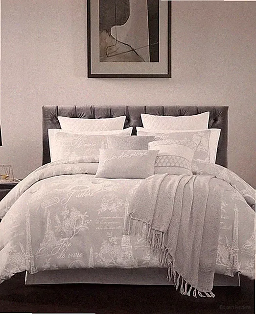 Hallmart Collectibles 14-Pc Dreams of Paris Jacquard Queen Silver Comforter Set