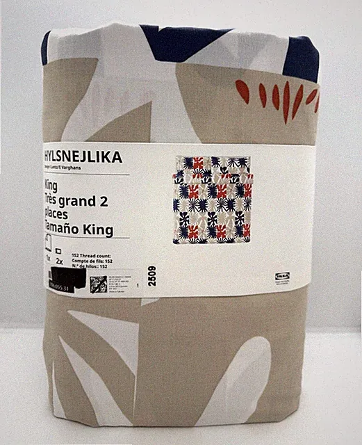 IKEA HYLSNEJLIKA King Duvet Cover & 2 Pillowcases Multicolor 306.055.31 NEW