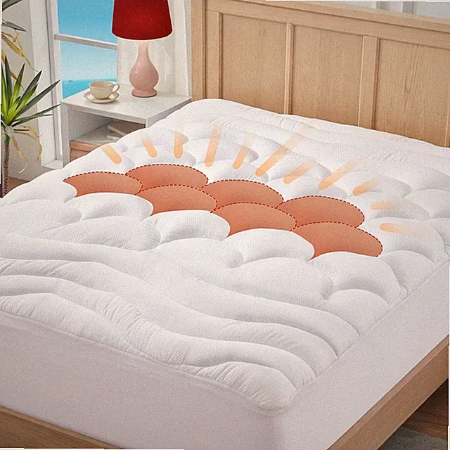 King Mattress Pad for Back & Hip Pain Relief, Pillow Top Cooling Bed Topper Quil