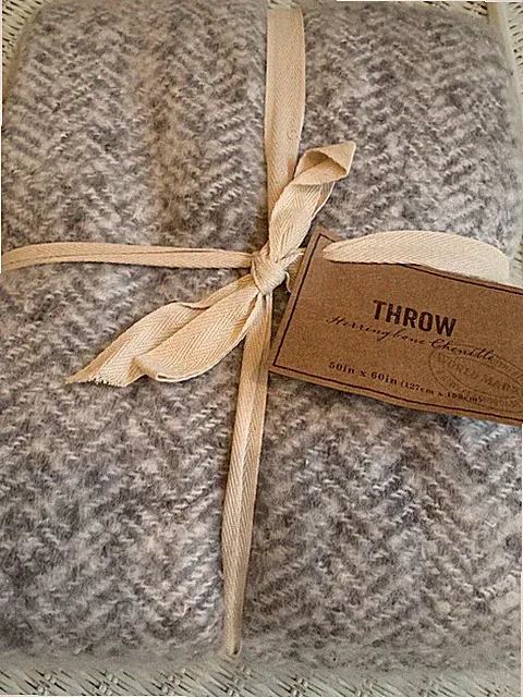 NEW Unused Throw Blanket ~ 50 X 60 ~ SOFT Herringbone Chenille Acrylic !