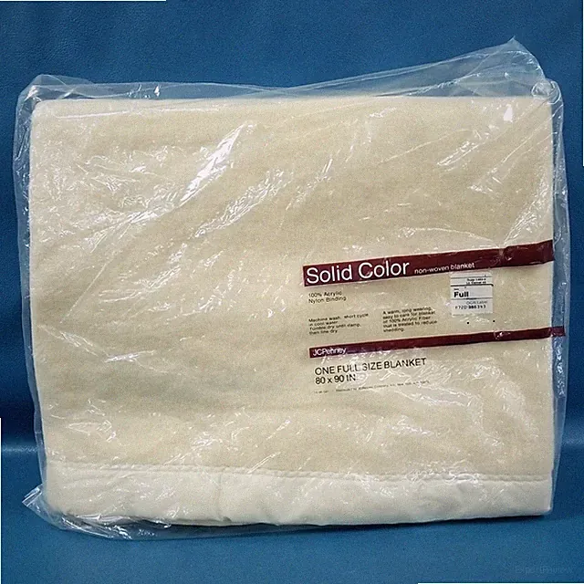 SEALED Vintage JCPenney Full Size Bed Blanket Acrylic Off-White Cream 80x90"