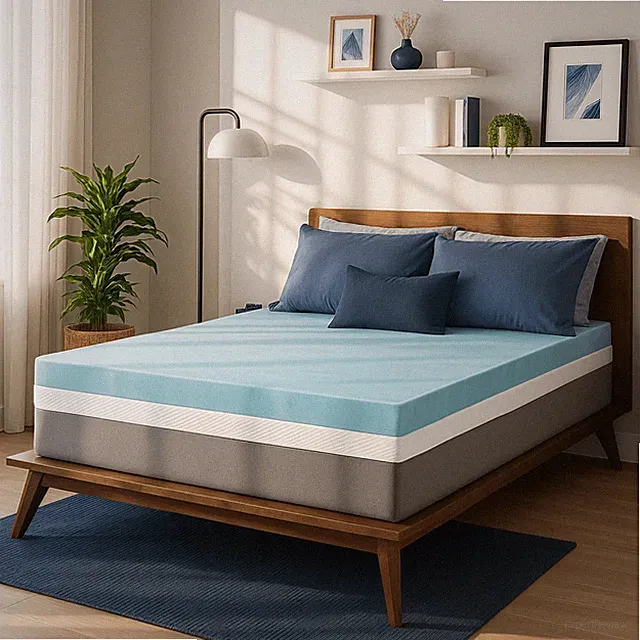 Sure2Sleep Gel Swirl Memory Foam Mattress Topper - 3 Inch, Pressure Relieving, C