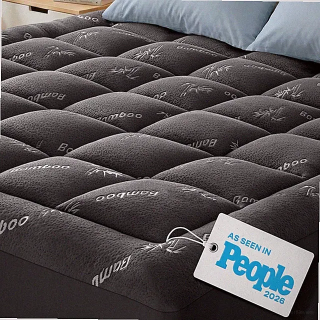 Ultra Soft King Mattress Topper - Bamboo Pillow Top for Back Pain Relief