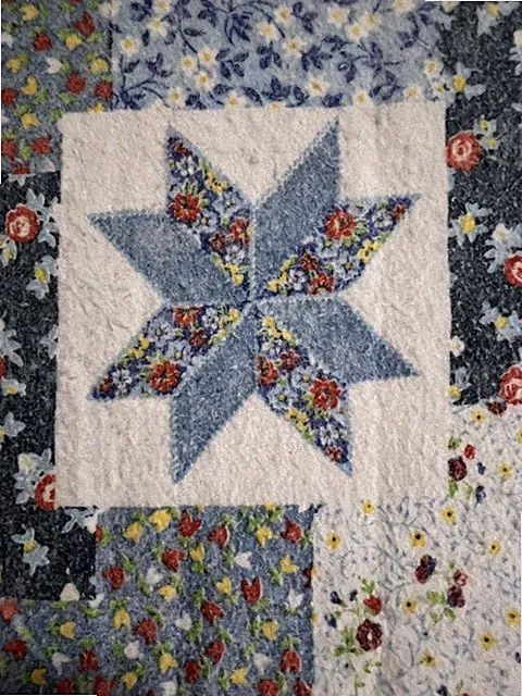 Vintage Blanket Satin Trim Quilt Pattern 87in x 77in Polyester Acrylic USA