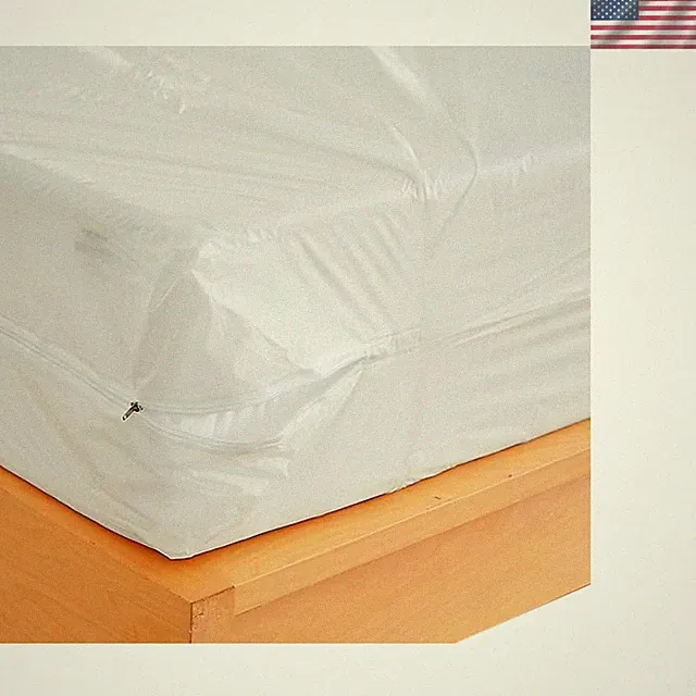 Waterproof Zippered Plastic Mattress Protector Encasement, Vinyl Mattress Bed...