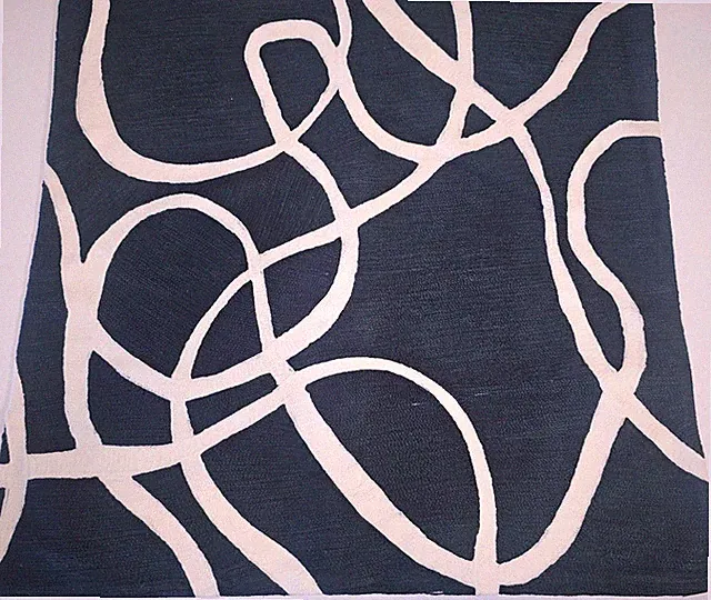 West Elm Crewel Rope Pillow Cover 24"x x 24" Midnight Blue